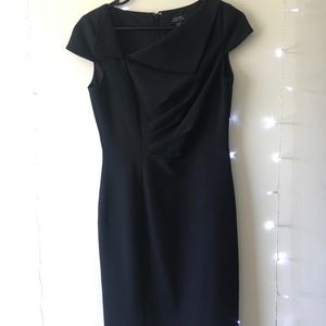 TAHARI Little Black Dress Cutout Shoulder Detail